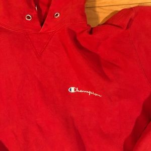 Vintage Champion Hoodie USA Made Red